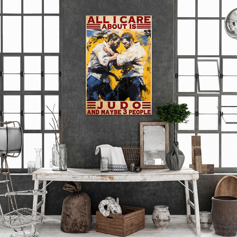 «All I Care About Is Judo», graphique rectangle de 1 pièce «All I Care About Is Judo», reproduction d'art graphique sur toile tendue sur toile tendue