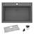 Ruvati 33 x 22 inch epiGranite Drop-in Topmount Granite Composite Quartz Single Bowl Kitchen Sink - Urban Gray --94342277