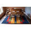 Tapis transitionnel moderne en laine noué à la main bleu marine Gabbeh-86452569
