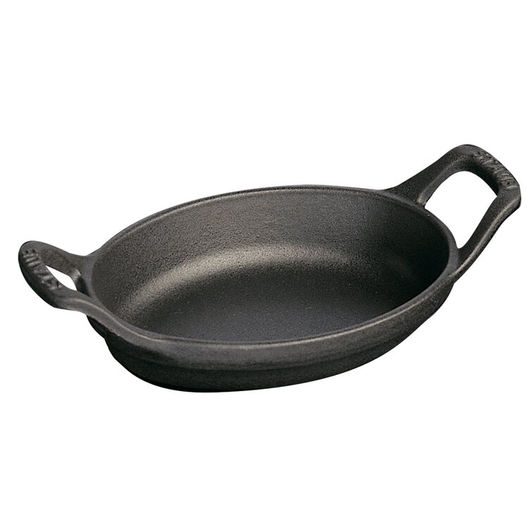 Staub Cast Iron 9.5 x 6.75 Oval Baking Dish - Matte Black