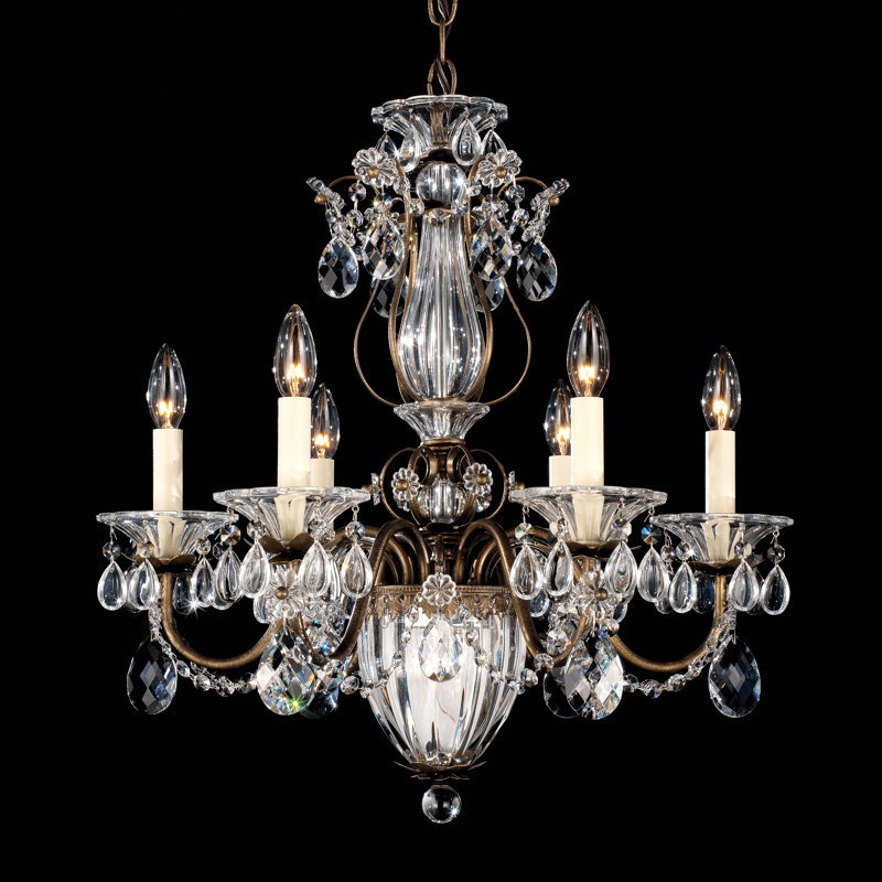 Bagatelle 7 - Light Chandelier, Clear Spectra Crystal, Antique Silver
