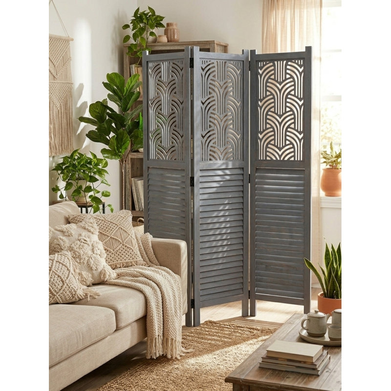 Cloison pliante 3 panneaux 47,5 "Epping, Gris