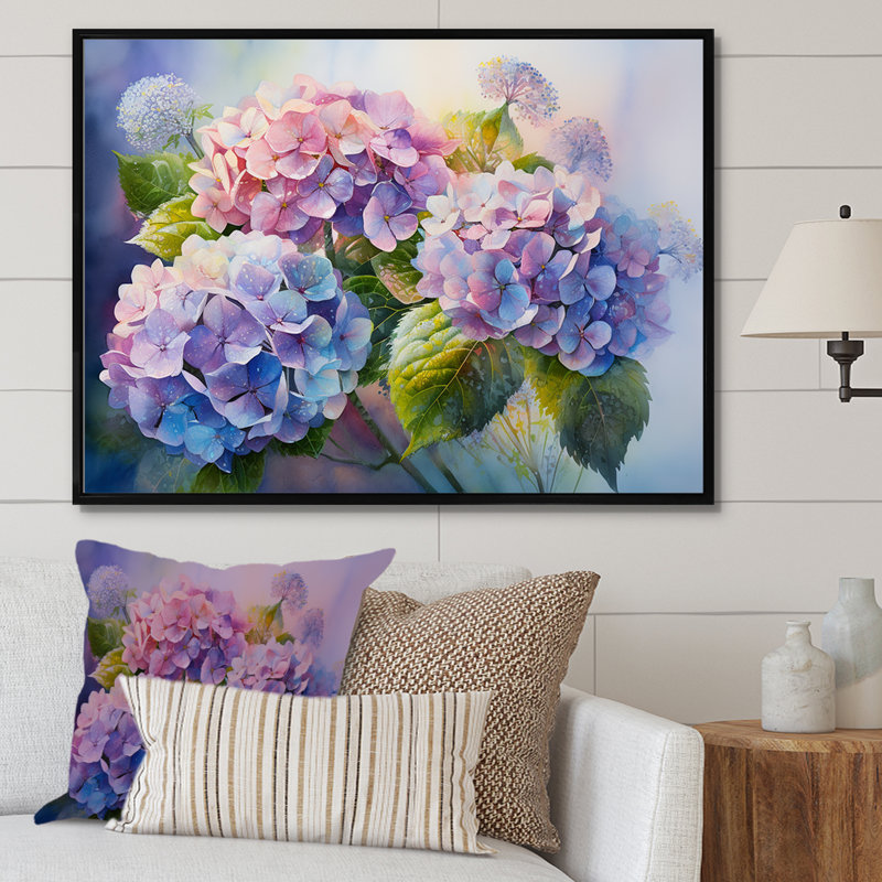 «Rose et mauve», impression sur toile, H 30 po x l 40 po x P 1,5 po, Cadre flottant noir