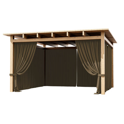 4-Panel Gazebo Curtain, Waterproof Outdoor Privacy Panels With Zipper, Designed For Patio & Backyard Gazebo Tent (Curtain Only)