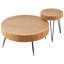 Ensemble de 2 tables basses rondes avec pieds en métal et rangement flexible