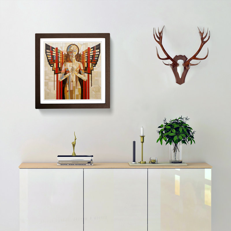 Single Picture Frame Print on Wood, Walnut