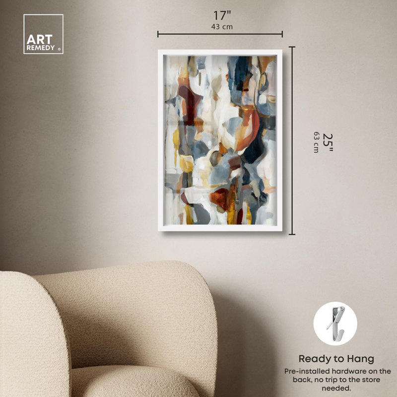 Lin taupe Flow III, art mural abstrait Shadowbox par Art Remedy, cadre blanc, 17 x 25, H 25 po x l 17 po, Cadre blanc