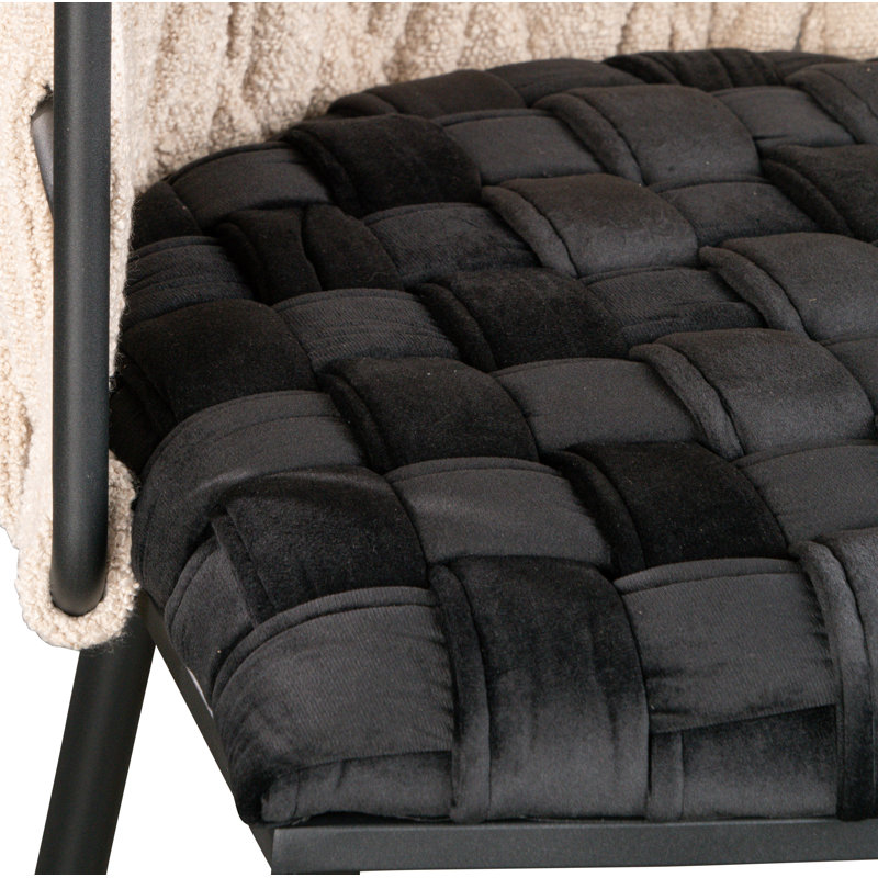 Tabouret de comptoir 27 po Tyrone, Blanc/Noir, Noir