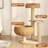 Summer Breathable Woven 35'' Cat Tree with Dual Cozy Baskets, Scratching Posts & Plush Perch