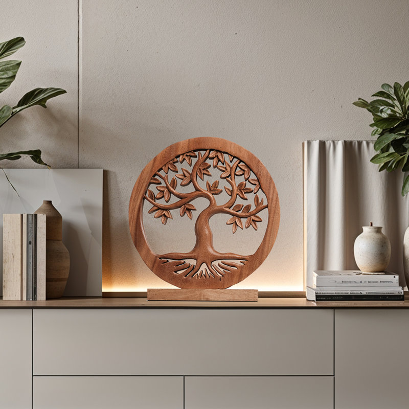 Wooden Handmade Libarid Tree of Life Sculpture (Large Size) – Symbol of Strength and Unity for Home, Christmas Decor, and Mother’s Day Gift