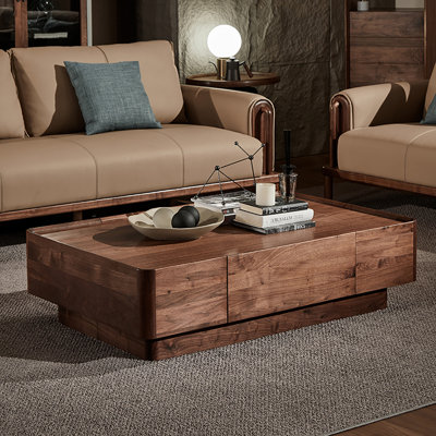 Black walnut rectangular drawer end table