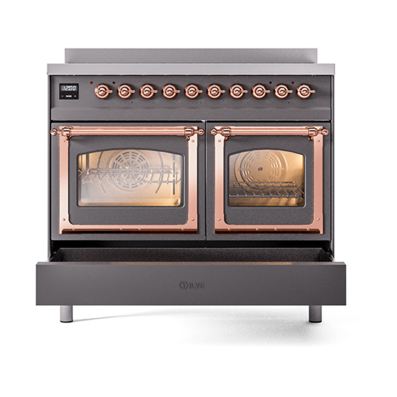 ILVE Nostalgie II Noblesse 40 in Induction Range, Graphite Matte/Copper