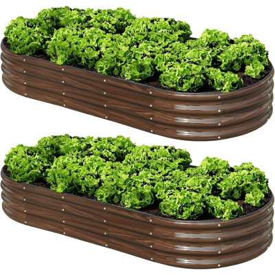 Galvanized Raised Garden Bed Planter Box With Safety Edging For Vegetables, Flowers & Herbs – Silver
