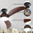 52 Inch Modern Ceiling Fan With 3 Color Dimmable Solid Wood  Blades Remote Control Reversible DC Motor For Bedroom