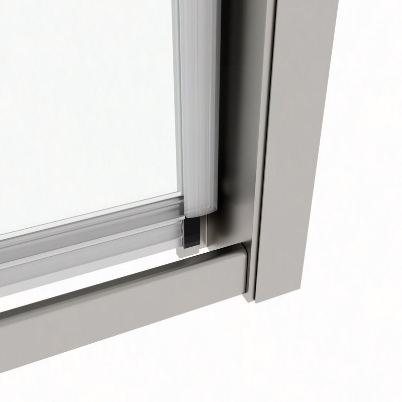 44-48" W X 71" H Piovt Swing Glass Shower Door,Frame Sliding Shower Door With 1/4"(6Mm) Clear SGCC Tempered Glass, Shower Doors,Reversible Installation