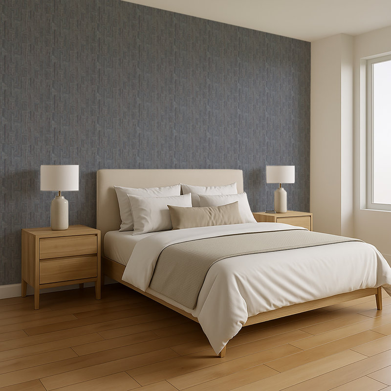 Threadline Geo Stitch Wallpaper, Brown