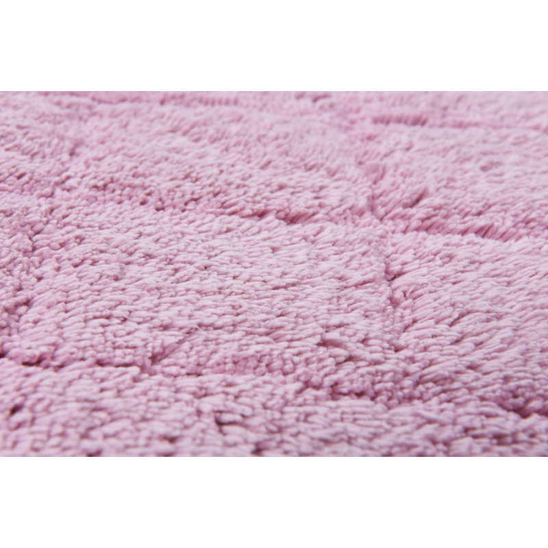 Cotton Bath Rug, Pink, Rectangular 60cm x 60cm