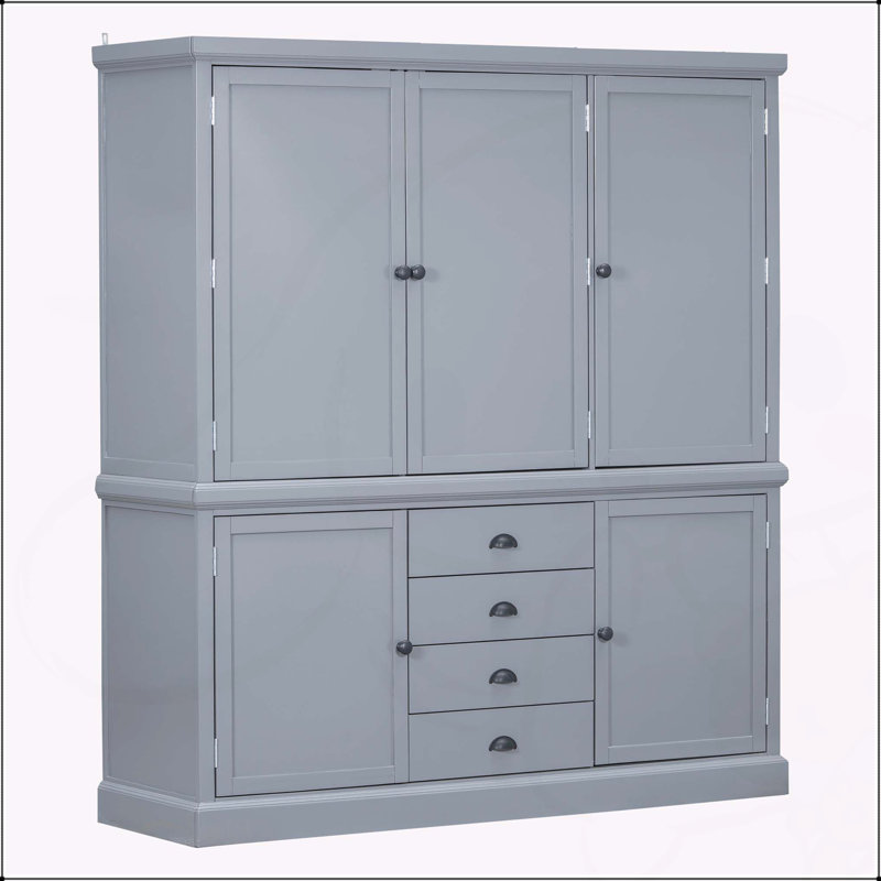 Armoire de cuisine de 73 po avec armoires de rangement et garde-manger, Gris