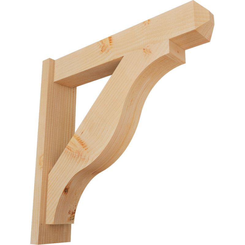 Persienne en bois rustique Funston Craftsman, Sapin Douglas de 5 1/2 po (lisse), P 26 po x H 26 po