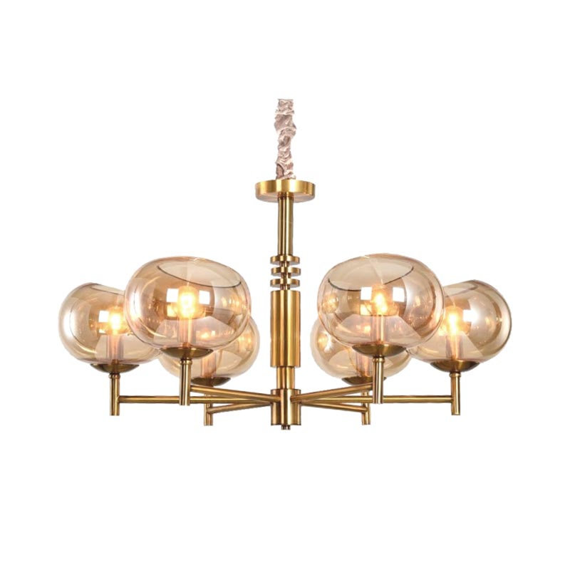 Lustre suspendu DemaSire Golda, Laiton brossé, Transparent, 60” Width x 55” Heigh