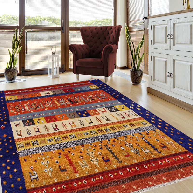 Tapis bleu unique en son genre 8 pi 9 po x 12 pi 4 po Lovre