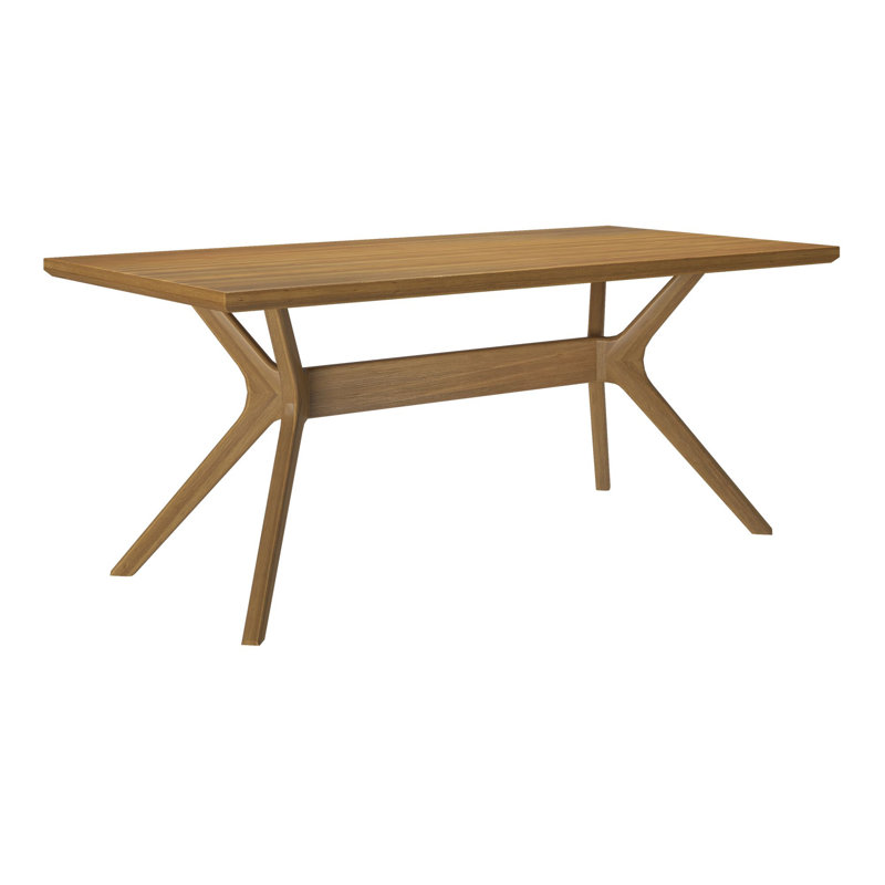 Muhsina Cross Leg Rectangular Dining Table, Pecan, 30"H x 60"W x 32"D