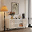 Meuble de salon de style Mid-Century moderne avec meuble télé et armoire de rangement blanc Curio