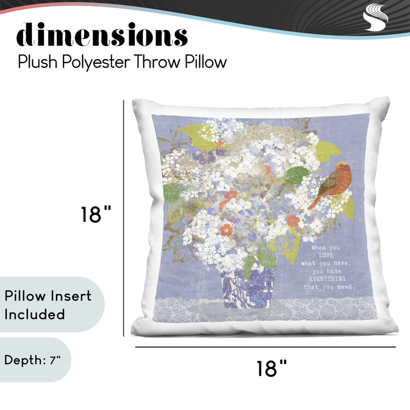 Coussin décoratif à motif floral Inspiration On Love, par Suzanne Nicoll
