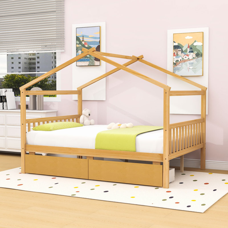 Lit double en bois Lorentzen, Naturel