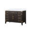 Meuble-lavabo simple en chêne blanc 48 po X P 22 po D, avec plateau en marbre de Carrare-117980194