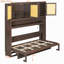 Lit escamotable avec armoire supérieure et lit escamotable peu encombrant avec éclairage et USB-998760487