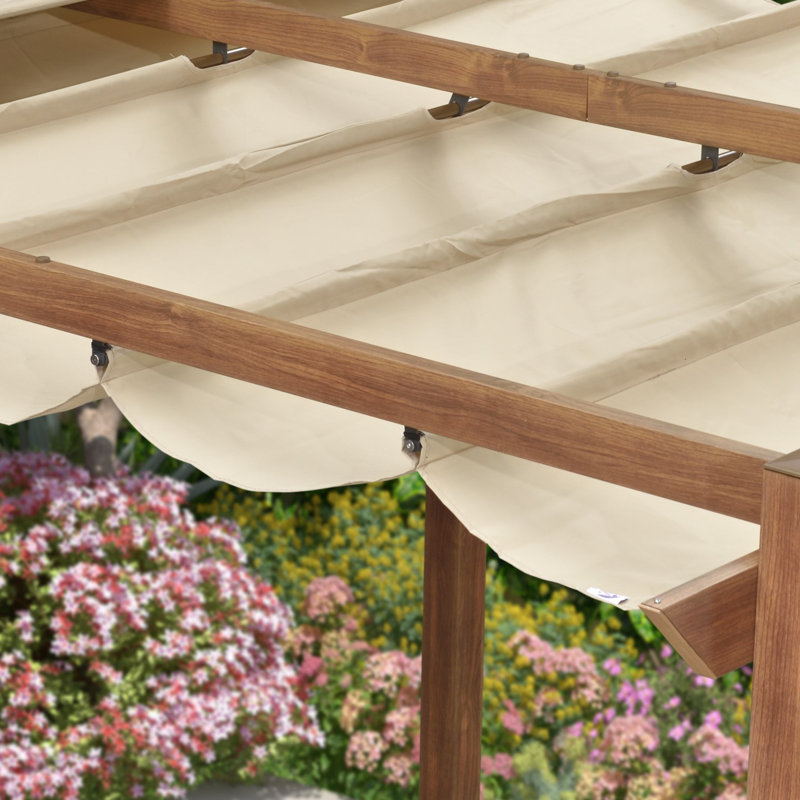 PURPLE LEAF Pergola Shade Cover for 10' X 13' Deck Porch Outside Outdoor Retractable Durable Fabric Canopy Replacement Top Only,Beige