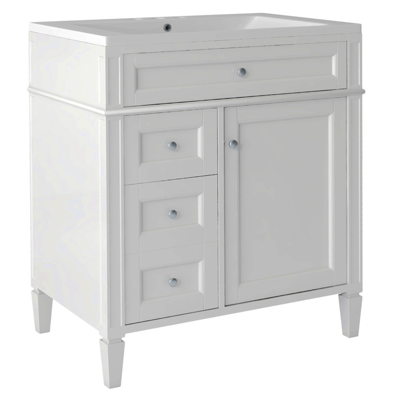 Rangement pour salle de bain Suzuko, Blanc
