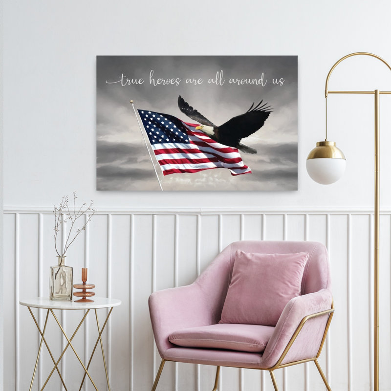 Contemporary Bird Eagle Summer Art, 24" H x 36" W