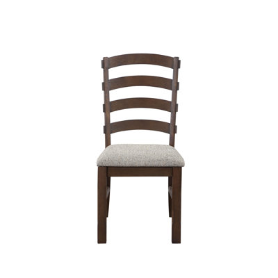 Pascaline Grey Fabric, Rustic Brown & Oak Finish Side Chair (Set Of 2)