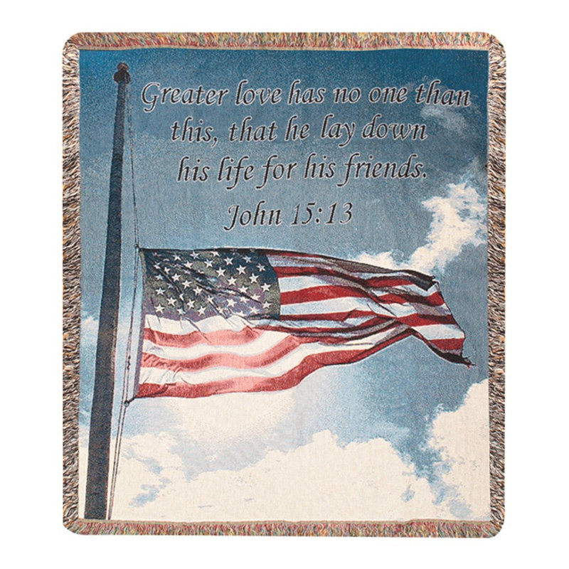 Manual Woodworkers & Weavers A Salute To Our Soldiers Cotton Tapestry Throw 50 x 60 Inch Living Room Accent