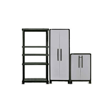 Shop Keter Storage Cabinet System 3pc Heavy Duty Resin Garage Cabinets at