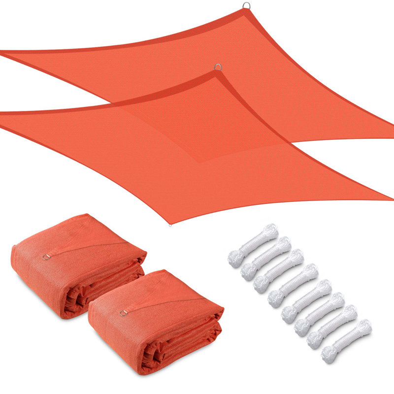 Watermelon Red 12' x 16' HDPE Sun Shade Sail Set