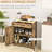 Sideboard With Solid Wood Countertop - Modern Rustic Brown Storage Cabinet. 2 Drawers, Doors, Adjustable Shelf. For Entry, Kitchen. 26.75"W X 15.75"D 33.5"H Kitchen Countertop.