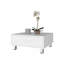 Table basse Berd White avec tiroir et pieds en métal, design compact, blanc