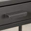 Bureau industriel en L avec 2 tiroirs et tablettes, finition brune