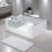IRIS 67" x 47" 2-Person White Freestanding Whirlpool Bathtub with Dual Panoramic Glass Panels
