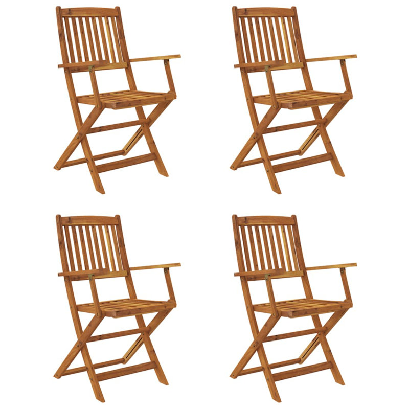 Swofford 4 - Person Acacia Patio Dining Set with Rectangular Table