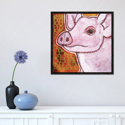 Pink Pig by Lynnette Shelley - Painting on Canvas