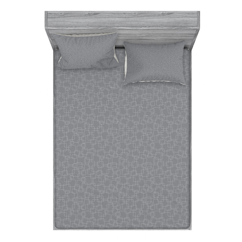 Microfiber Geometric Sheet Set, Full Sheet Set + Fitted Sheet + 2 Pillowcases