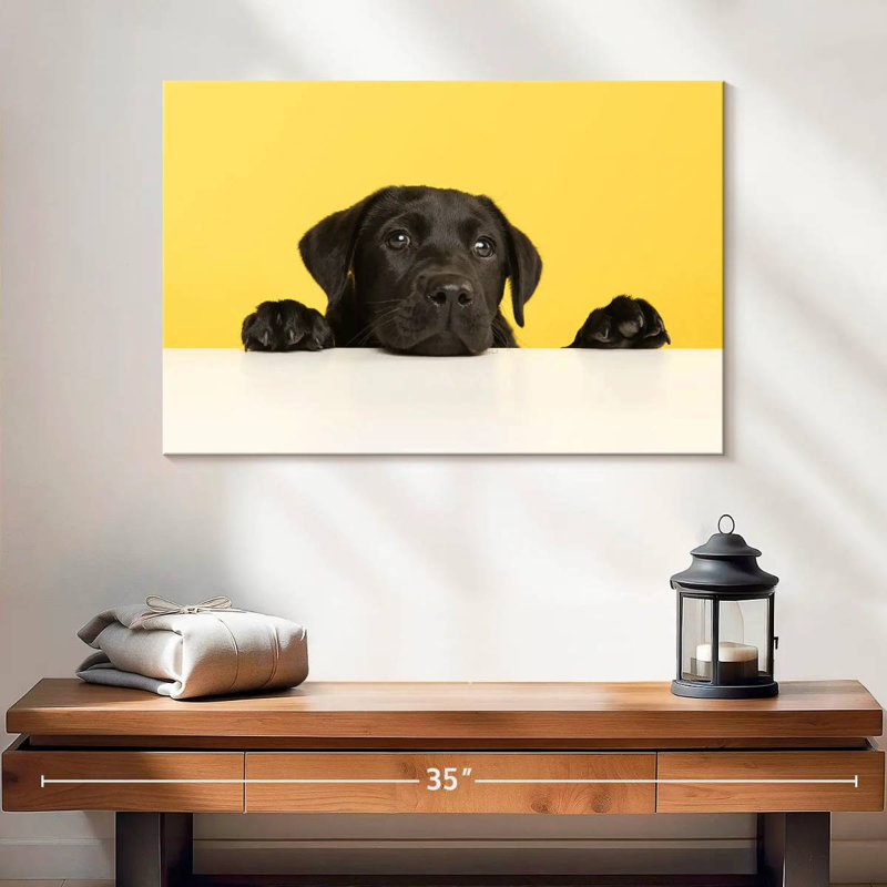 Cute Black Lab, 16" H x 24" W