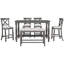 Ensemble de 6 tables de salle à manger à hauteur de comptoir avec 4 chaises et un banc pour la salle à manger-362825328