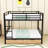 Full Over Full Metal Bunk Bed With Built-In Ladder And Storage Drawers