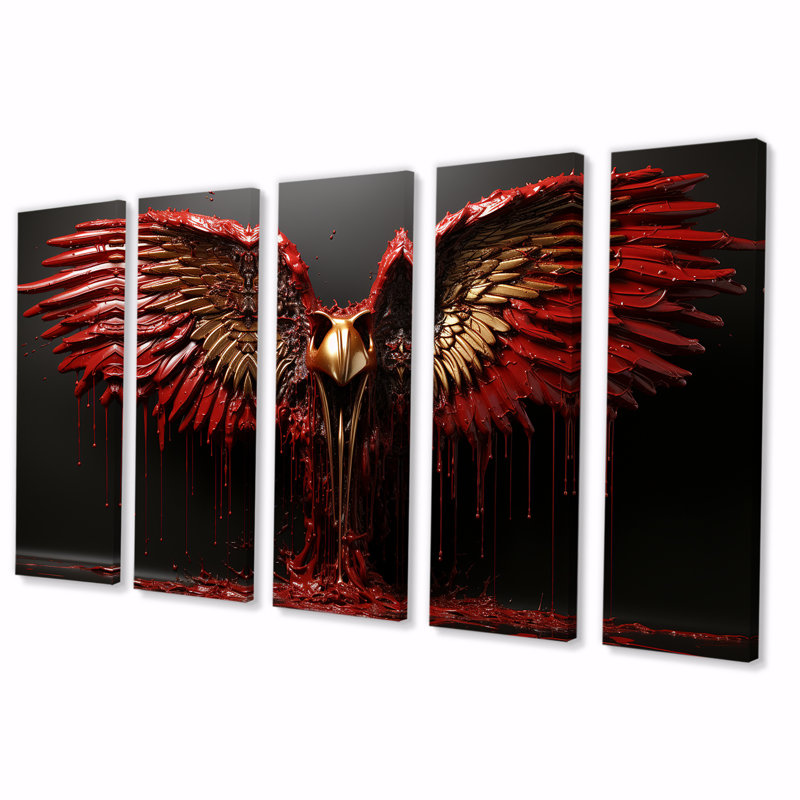 Ensemble d'œuvres d'art 5 pièces «Royal Wings», H 28 po x l 60 po