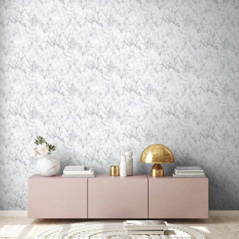 Rouleau de papier peint en marbre de la collection Bricks and More, Gris